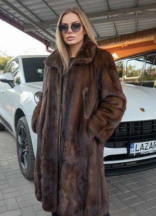 Шикарна норкова шуба  ,  великого розміру , хутро nafa