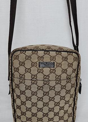 Дизайнерская холщовая сумка через плечо gucci gg, размер: 22 x18x8см.