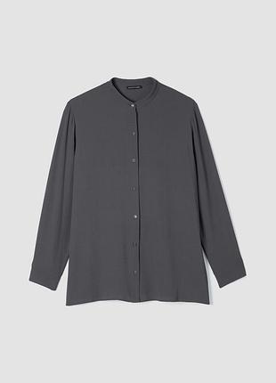 Шовкова сорочка блуза eileen fisher mandarin collar shirt, розмір 2x (батал), нова з бірками