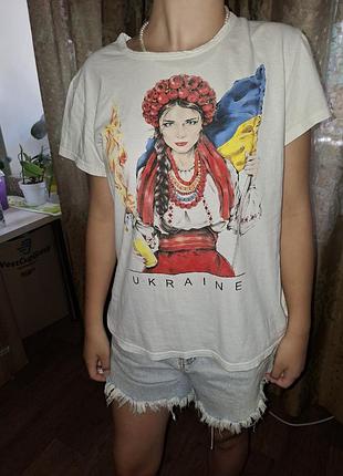 Футболка коттоновая женская 48/50 р украина белого цвета