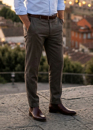 Брюки чоловічі marks & spencer р. w42 l33 tailored fit (льон/бавовна)