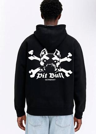 Зип-худи pit bull germany logo пит буль толстовка кофта lonsdale черный