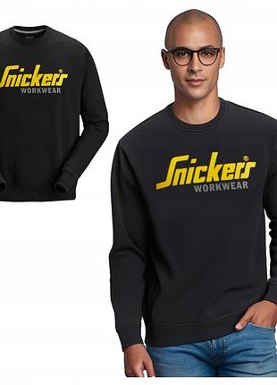 Мужской свитшот кофта snickers workwear черный строительная одежда сникерс