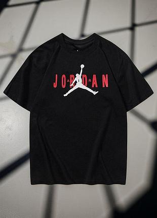 Чоловіча футболка jordan air logo унісекс джордан чорна