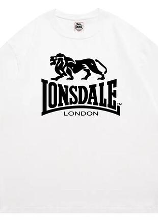 Мужская футболка lonsdale london logo унисекс лонсдейл белая