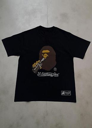 Мужская футболка bape a bathing ape baby milo унисекс бейп черный