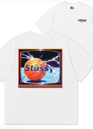 Футболка stussy logo унисекс стусси stussy белая