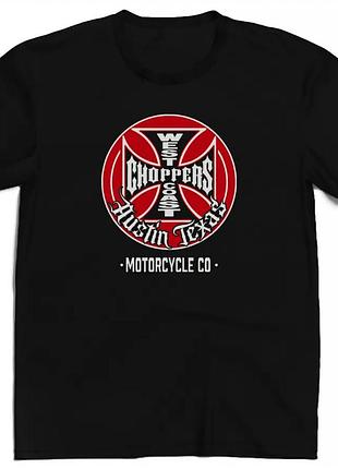 Мужская футболка west coast choppers logo унисекс вест кост чоперс черная