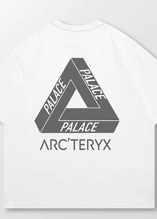 Мужская футболка arcteryx x palace logo унисекс arc'teryx артерикс белая