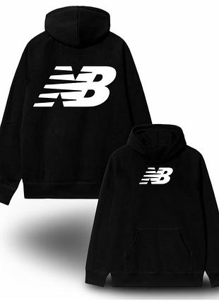 Худи new balance logo унисекс нью беленс толстовка кофта nb черный