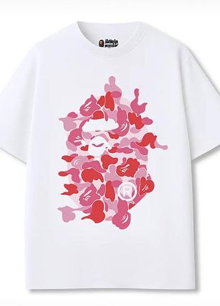 Мужская футболка bape a bathing ape baby milo унисекс бейп белая