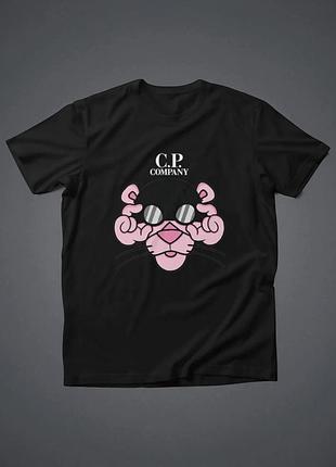 Мужская футболка c.p. company logo унисекс с.п. компани черная