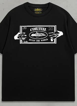 Мужская футболка corteiz logo унисекс кортеиз кортез черная