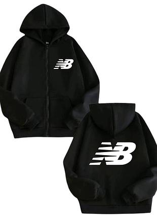 Зип-худи new balance logo унисекс нью беленс толстовка кофта nb черный