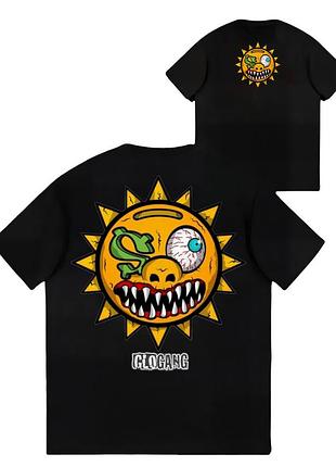 Мужская футболка glo gang logo унисекс гло гэнг тишка черная