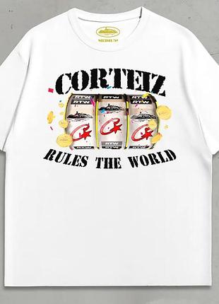 Мужская футболка corteiz logo унисекс кортеиз кортез белая
