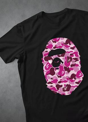 Мужская футболка bape a bathing ape baby milo унисекс бейп черная