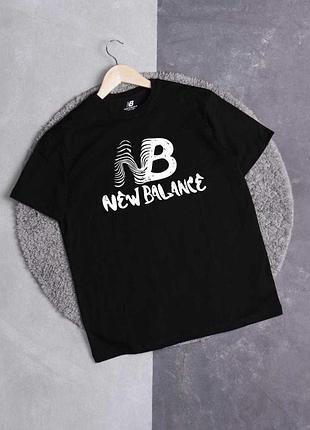 Мужская футболка new balance logo унисекс nb нью беленс черная
