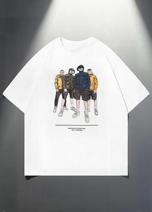 Мужская футболка weekend offender casual logo унисекс викенд офендер кежуал белая