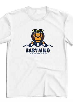 Футболка bape a bathing ape baby milo унисекс бейп белая