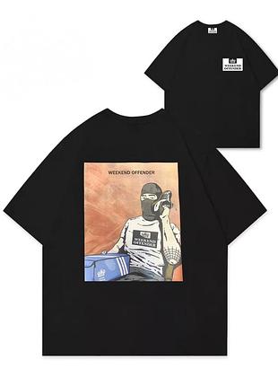 Футболка weekend offender casual logo унисекс виккенд кежуал черная