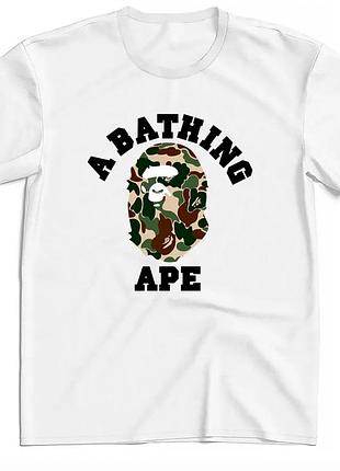 Мужская футболка bape a bathing ape baby milo унисекс бейп белая