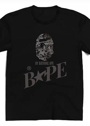 Мужская футболка bape a bathing ape baby milo унисекс черная