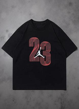 Чоловіча футболка jordan air 23 logo унісекс джордан чорна