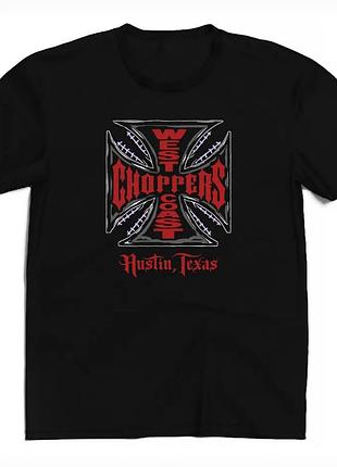 Мужская футболка west coast choppers logo унисекс вест кост чоперс черная