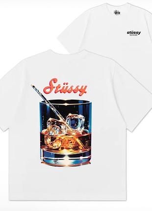 Футболка stussy logo унисекс стусси stussy белая