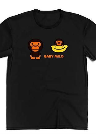 Футболка bape a bathing ape baby milo унісекс бейп чорна