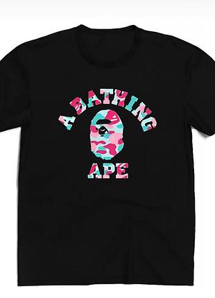 Чоловіча футболка bape a bathing ape baby milo унісекс бейп чорна