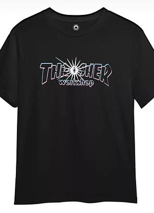 Мужская футболка thrasher magazine logo унисекс трешер черная
