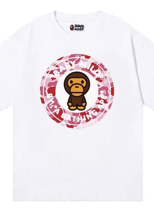 Футболка bape a bathing ape унисекс бейп бэйп белая