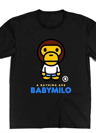 Футболка bape a bathing ape baby milo унисекс бейп черная