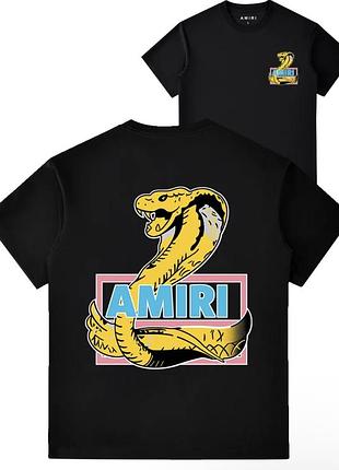 Мужская футболка amiri logo унисекс амири черная