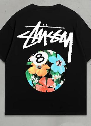 Футболка stussy fuzzy dice logo унисекс стусси stussy