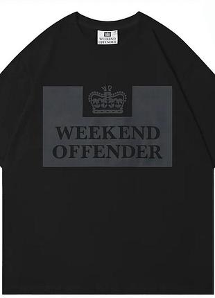 Чоловіча футболка weekend offender logo унісекс вікенд офендер чорна
