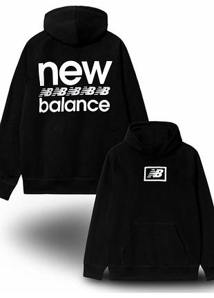 Худи new balance logo унисекс нью беленс толстовка кофта nb черный