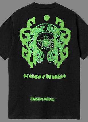 Футболка chrome hearts logo унисекс хром хартс с крестами черная