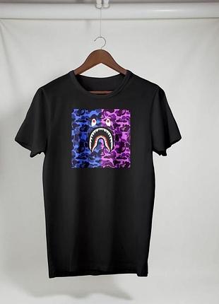 Мужская футболка bape a bathing ape baby milo унисекс бейп черная