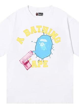 Футболка bape a bathing ape унисекс бейп бэйп белая