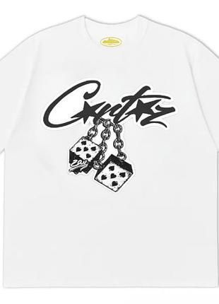 Мужская футболка corteiz logo унисекс кортеиз кортез белая