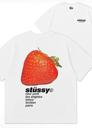 Футболка stussy logo унисекс стусси stussy белая
