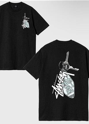 Футболка stussy logo унісекс стусі чорна