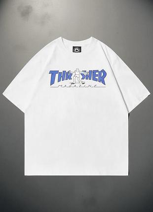 Чоловіча футболка thrasher magazine logo унісекс-трешер біла