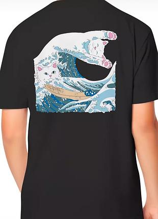 Мужская футболка ripndip cat logo унисекс рипндип черная