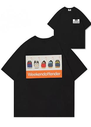 Футболка weekend offender casual logo унисекс виккенд кежуал черная