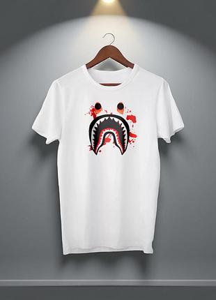Чоловіча футболка bape a bathing ape baby milo унісекс бейп біла