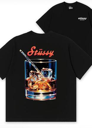 Футболка stussy logo унисекс стусси stussy черная